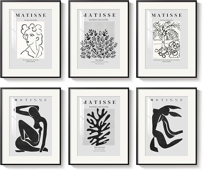 Framed Matisse Wall Art for Living Room, Abstract Aesthetic Pictures for Bedroom by Cuspin