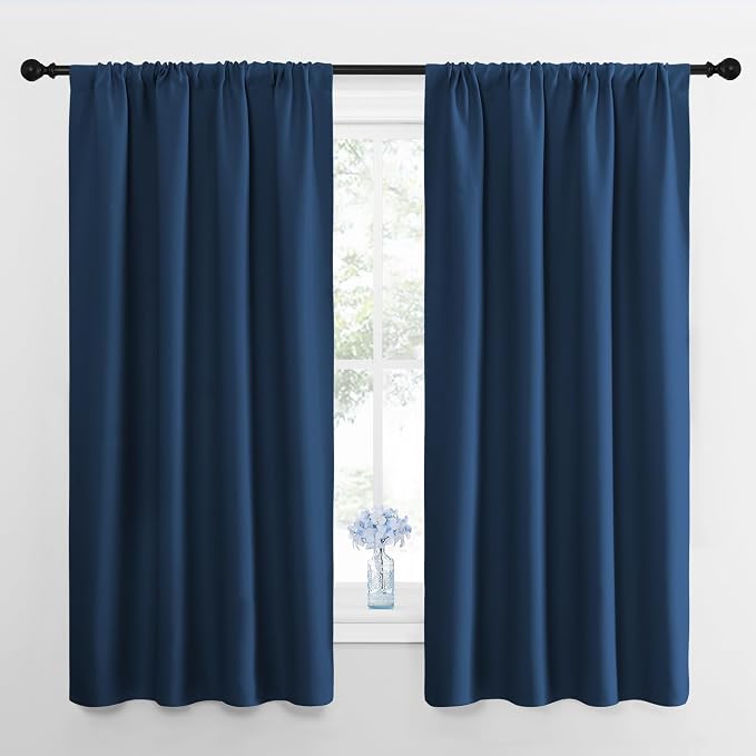 NICETOWN Blackout Curtains for Bedroom, Moroccan Blue, 1 Pair, 42 by 45-inch by NICETOWN