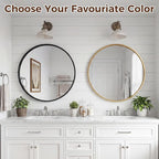 NEWBULIG 24 Inch Round Wall Mirror, Bathroom Mirror - Image 8