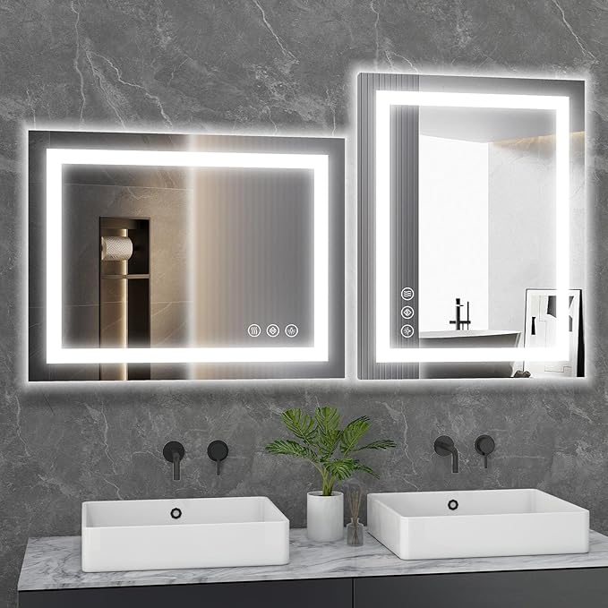 Sweetcrispy 28"x36" Smart Anti-Fog LED Bathroom Mirror - Image 2