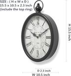 Menterry Oval Retro Wall Clock, Rustic Vintage Style, Battery Operated Silent - Image 3