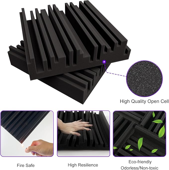 TroyStudio Thick Acoustic Foam Panels, Dense Soundproof Padding Tile, Recording - Image 4