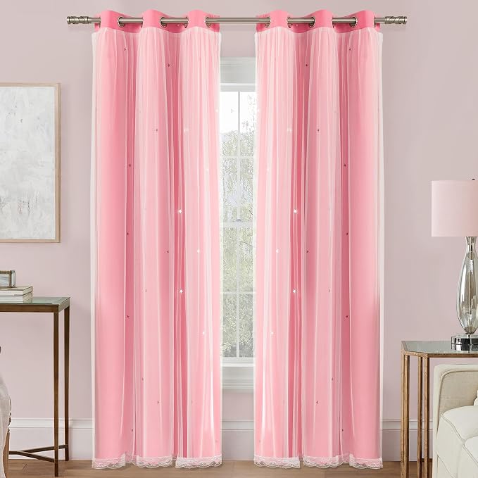 XiDi Curtains for Bedroom Decor Pink34/96/1 US by Addsomecolortolife