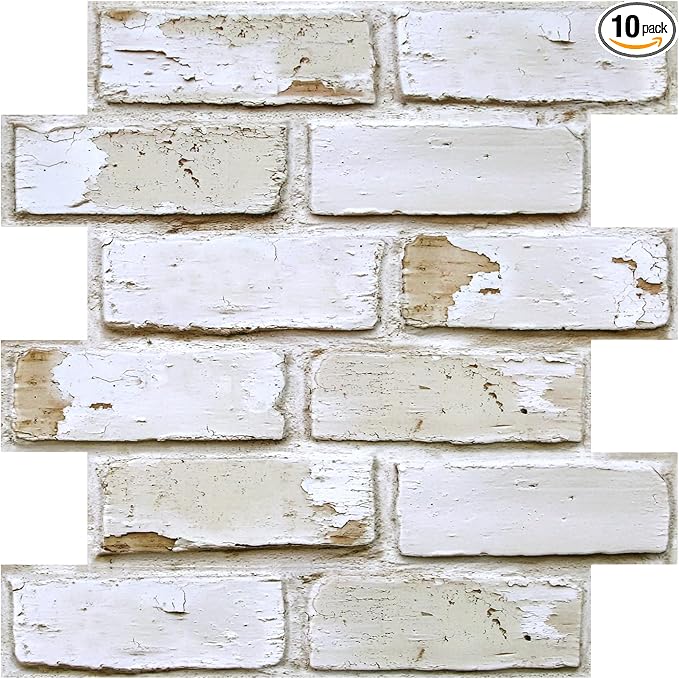 3D Faux Brick Wall Panels Peel and Stick, Small Brick-Look Textured Wall Sticker by SMOOSTIKCDECOR