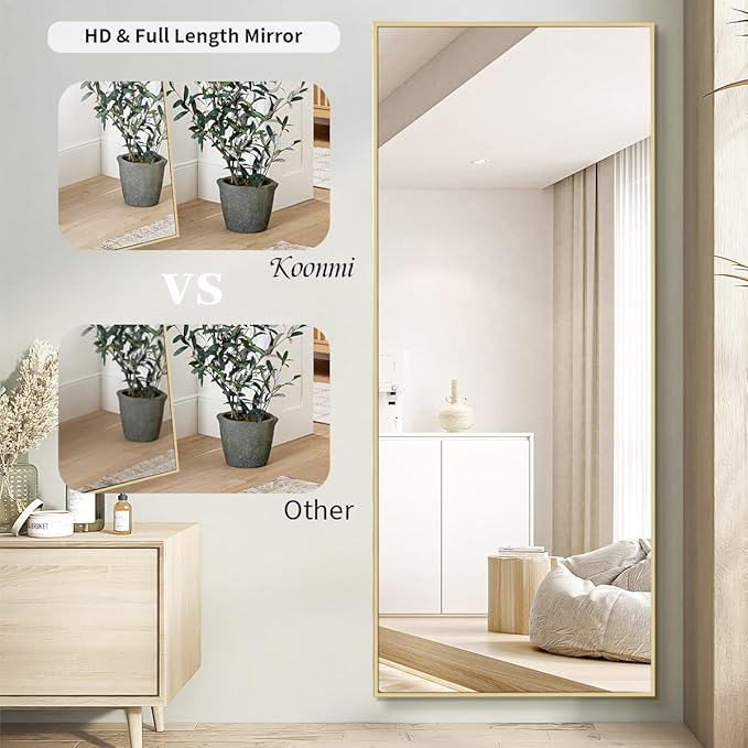 Koonmi 71"x30" Floor Mirror Full Length, Bedroom Floor Body Mirror - Image 3