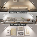 Hensam Battery Operated Wall Sconces, Wireless LED Wall Sconce Set of Two - Image 6