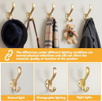 6 Pack Coat Hooks Wall Mount Heavy Duty Utility Retro Double Hooks - Image 2