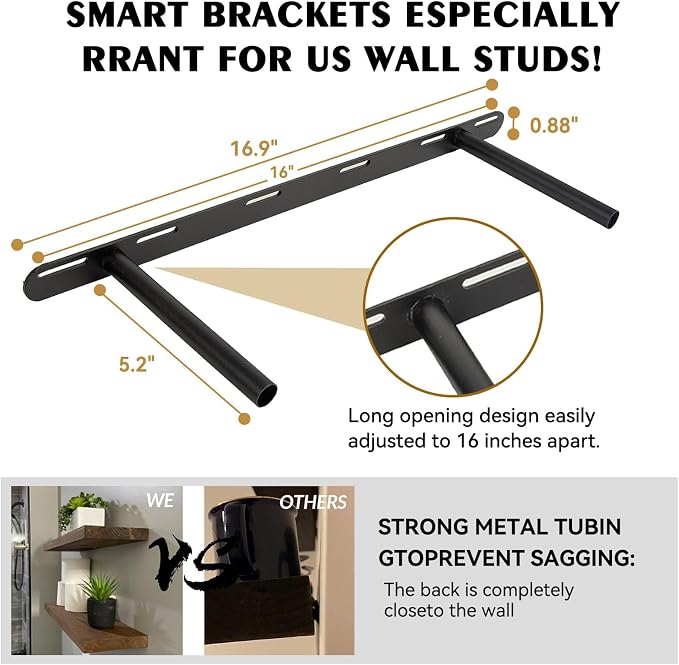 BGMG Wood Floating Shelves for Wall 30 inch, Rustic Wooden Wall Mount Shelves - Image 3