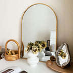 HARRITPURE 2Pcs Arched Bathroom Mirror ​Wall Mounted Mirror Aluminum Alloy Frame - Image 2