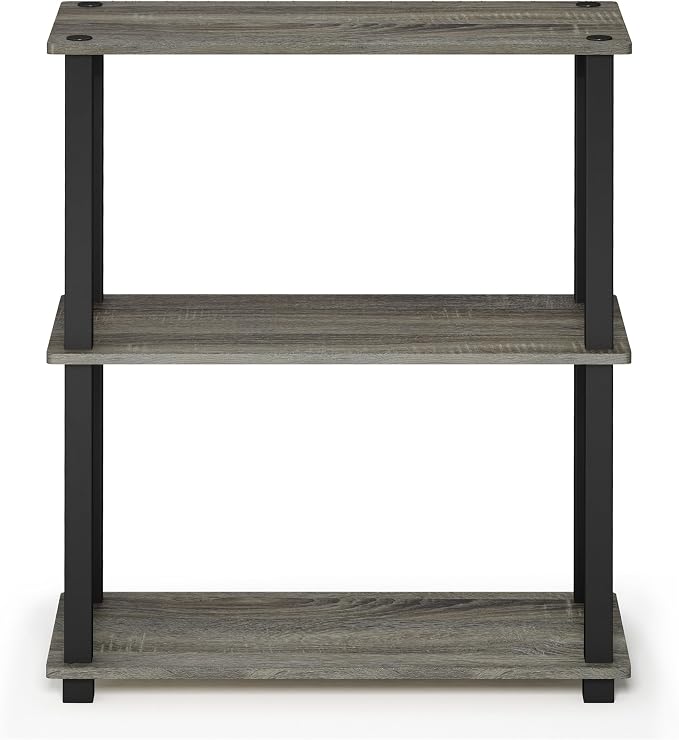 Furinno TURN-S-TUBE Storage Shelves, 3-Tier Book Shelf, Corner Shelf, Toolless - Image 5
