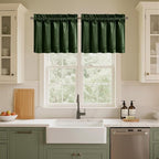 NICETOWN Velvet Cafe Windows Valance, Olive Green Window Treatment - Image 5