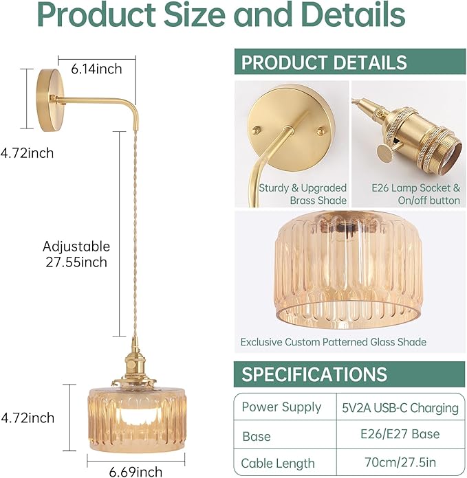 Shenmoyl Battery Operated Wall Sconce - Image 3