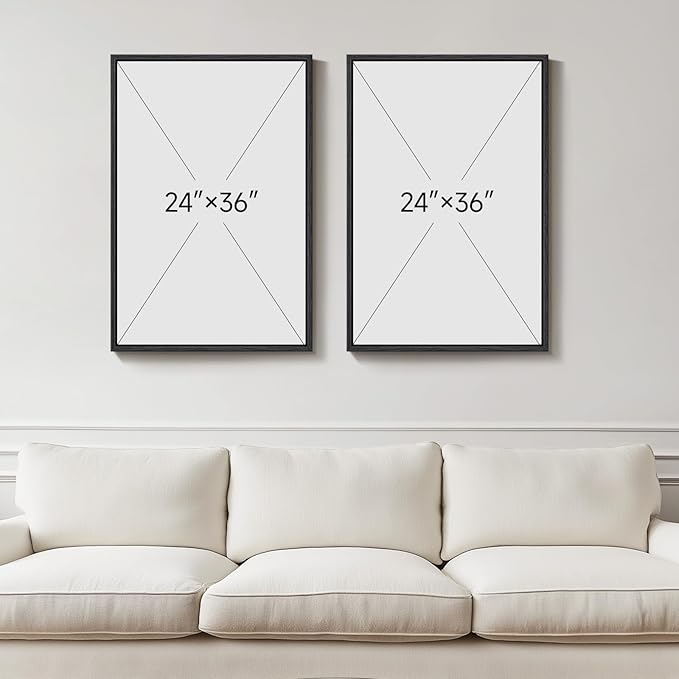 Framed Abstract Black and White Brown Wall Art - Image 3
