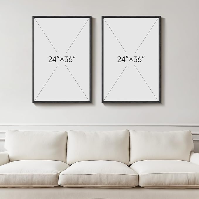 Framed Black and White Abstract Wall Art Set of 2 - Image 3