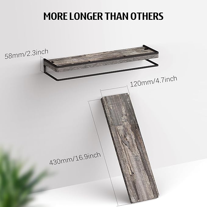 Meangood Floating Shelves Wall Mounted Set of 2, Wall Shelf - Image 3