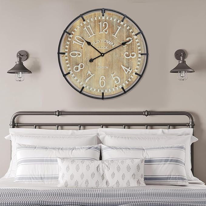 EMAX HOME 24 Inch Large Farmhouse Wall Clock - Image 5