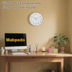 Gold Wall Clock, 8 Inch Wall Clocks Battery Operated, Round Modern Non Ticking - Image 2