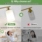 MOKATNG 4-Light Bathroom Light Fixtures, Aged Brass Vanity Light - Image 5