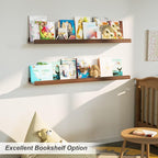 Love-KANKEI 36 Inch Long Floating Shelves Wall Mounted Set of 2, Large Wood - Image 5