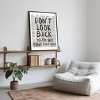 Framed Retro Newspaper Wall Art Trendy Black and White Poster Dont Look Back - Image 6