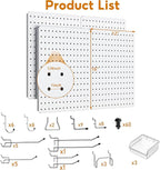 Peg Board, Includes 4 Pack White Peg Board Panels - Image 3