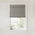 TWOPAGES Natural Woven No Drill Roman Shades, Custom Cordless Blackout Bamboo by TWOPAGES