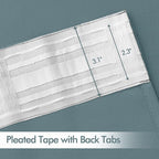 MIULEE Greyish Blue Back Tab Blackout Curtains 102 Inch Long 2 Panels Set - Image 4