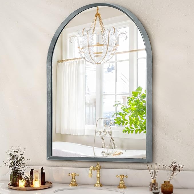 Arch Bathroom Mirror, Metal Frame Vanity Mirror, Dresser Mirror, Arch by HLFMVWE