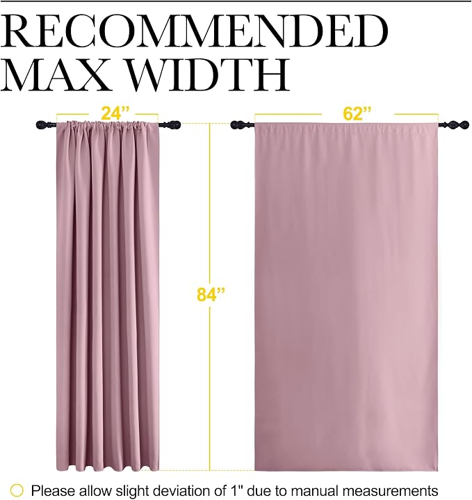 NICETOWN 2 Panels Blackout Curtains, Rod Pocket Thermal Insulated Drapes 84 - Image 6