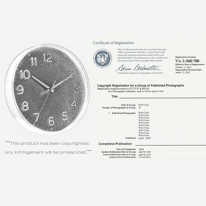 Roymnie Wall Clock 12 Inch Silent Green Wall Clocks Battery Operated- Modern - Image 6