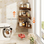 Homode Corner Shelf Wall Mount, 3 Tier Wood Wall Display Shelf, Storage - Image 6