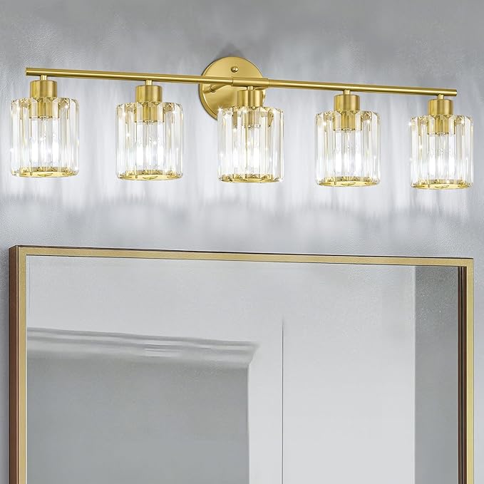 Crystal Bathroom Light Fixtures, Bathroom Lighting Fixtures Over Mirror by Kvhiiw