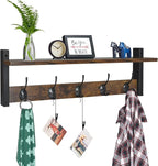 Homode Coat Rack with Wall Mount, 24 Inch Long Entryway Wall Shelf with Hooks by Homode