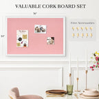 Large Pink Cork Board with Linen, Picture Display Vision Board Corkboards - Image 3