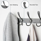 TICONN Wall Mounted Coat Rack, Five Heavy Duty Tri Hooks All Metal Construction - Image 4