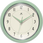 Infinity Instruments Retro Round Metal Wall Clock, Meadow Mist by InfinityInstruments