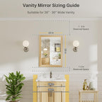 22x30 Inch Bathroom Mirror for Wall, Anti-Rust Oak Wood Grain Metal Framed - Image 2