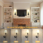 DORESshop Battery Operated Wall Sconce Set of 2, Wall Light Wireless Easy to - Image 6