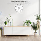 Foxtop Atomic Wall Clock Battery Operated Round Analog Modern Black Wall Clock - Image 3