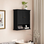 Smuxee Black Wall Cabinet, 2-Door Medicine Cabinet - Image 10