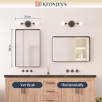 Keonjinn Black Bathroom Mirror, 20 x 30 Inch Rounded Rectangle Bathroom Mirrors - Image 8