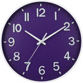 HZDHCLH Purple Wall Clocks Battery Operated, 12 inch Silent Non Ticking Modern by HZDHCLH