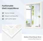 Tanmicoshomy White Shell Framed Rectangular Wall Mirrors - Image 4