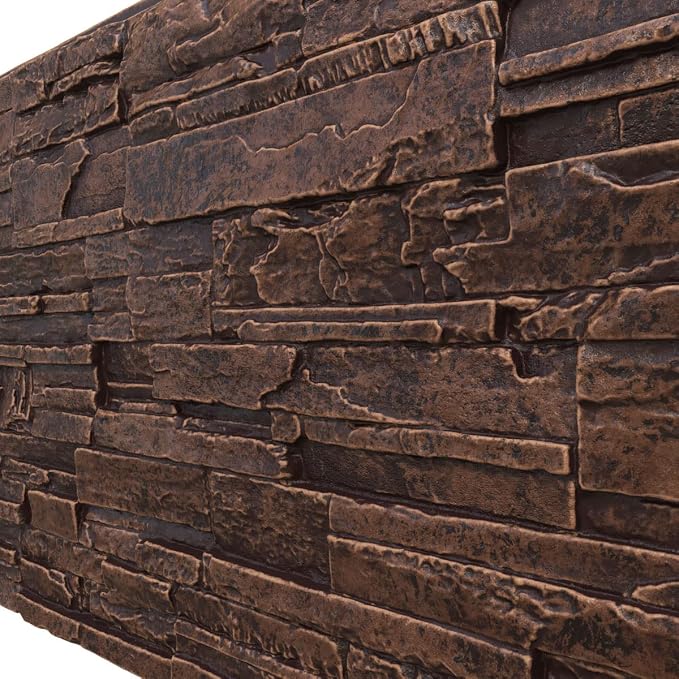 EverStone Cascade Faux Stone Panel, 48 5/8"W x 24 3/4"H x 1 1/4"D, Sequoia - Image 7