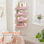 Homode Corner Shelf Wall Mount, Wood Hanging Storage Shelving - Image 6
