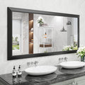 Amorho Bathroom Mirror Black, 60 X30 Inch Thick Metal Framed Wall Mirrors by Amorho