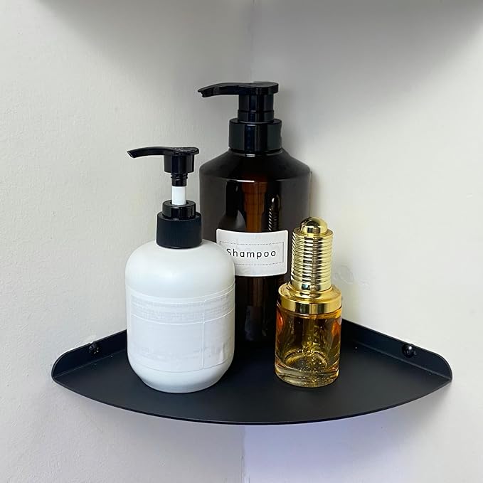 Small Floating Corner Shelves Metal Corner Wall Mounted Shelf Curved Corner - Image 4