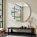 VooBang Black Round Bathroom Mirror, 42 inch Large Circle Wall Mounted Hanging by VooBang