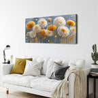 Abstract White Flower Wall Art Golden Floral Pictures Wall Decor Neutral - Image 6