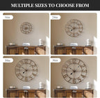 Cuspin 30 Inch Large Wall Clock, Bronze Rustic Decorative Metal Wall Clock - Image 6